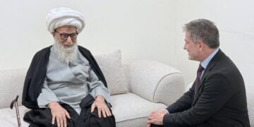 دیدار سفیر اتحادیه اروپا در عراق با آیتالله العظمی شیخ بشیر حسین نجفی