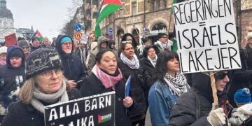 سوئدی‌ها در حمایت از فلسطین به خیابانها آمدند